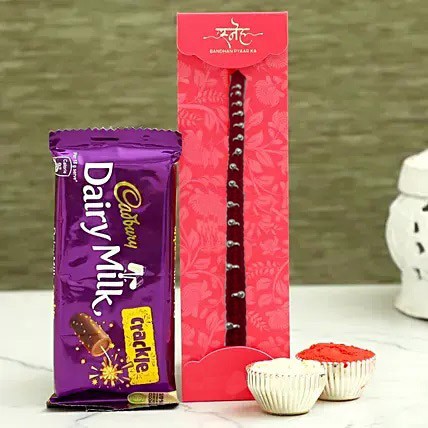 Designer Silver Rakhi Gift for Brother