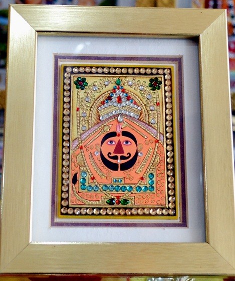 Wall Photo (Gold) 6X5, Handicraft Lord Hanuman Photo Frames
